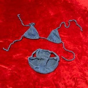 handmade crochet bikini in blue 😍 🧶